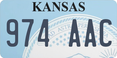 KS license plate 974AAC