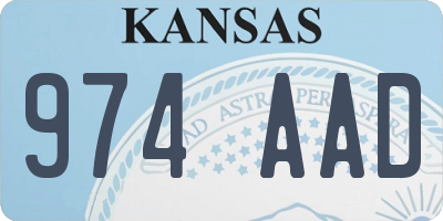 KS license plate 974AAD