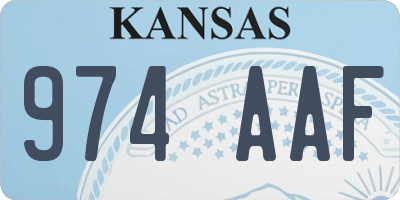 KS license plate 974AAF