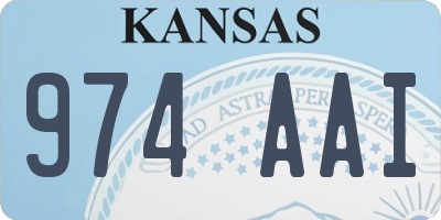 KS license plate 974AAI