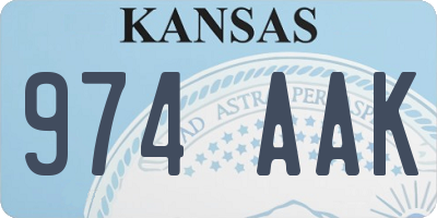KS license plate 974AAK