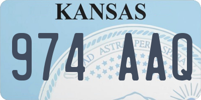 KS license plate 974AAQ