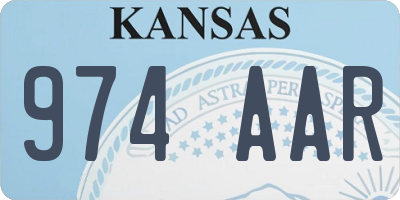 KS license plate 974AAR