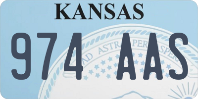 KS license plate 974AAS