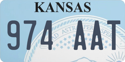 KS license plate 974AAT
