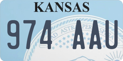KS license plate 974AAU
