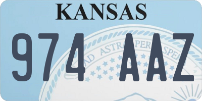 KS license plate 974AAZ