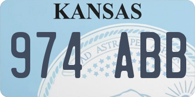 KS license plate 974ABB