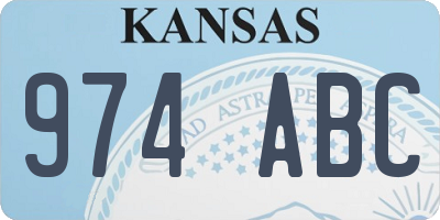 KS license plate 974ABC