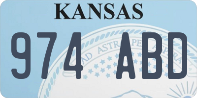 KS license plate 974ABD