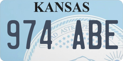 KS license plate 974ABE