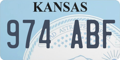 KS license plate 974ABF