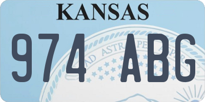 KS license plate 974ABG