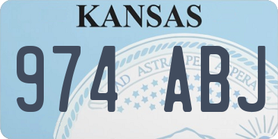 KS license plate 974ABJ