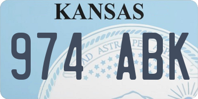 KS license plate 974ABK