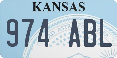 KS license plate 974ABL