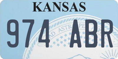 KS license plate 974ABR