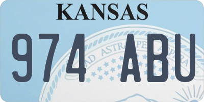 KS license plate 974ABU