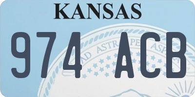 KS license plate 974ACB