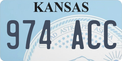KS license plate 974ACC