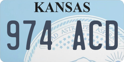 KS license plate 974ACD
