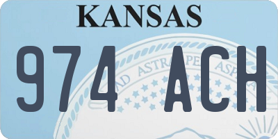 KS license plate 974ACH
