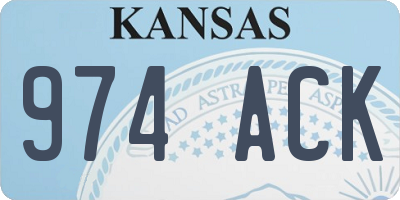 KS license plate 974ACK