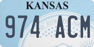 KS license plate 974ACM