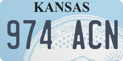 KS license plate 974ACN