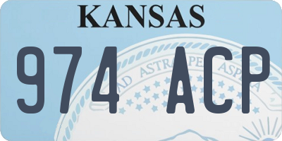 KS license plate 974ACP