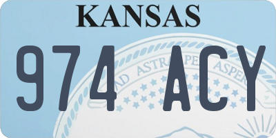 KS license plate 974ACY
