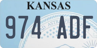 KS license plate 974ADF