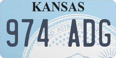 KS license plate 974ADG
