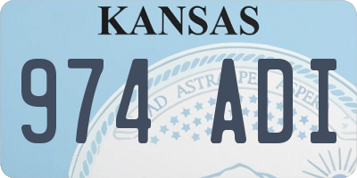 KS license plate 974ADI