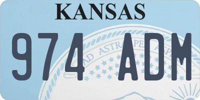 KS license plate 974ADM