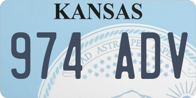KS license plate 974ADV