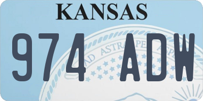 KS license plate 974ADW