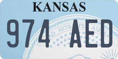KS license plate 974AED