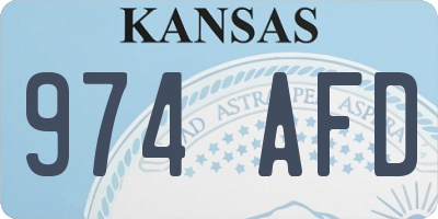 KS license plate 974AFD