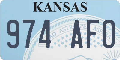 KS license plate 974AFO
