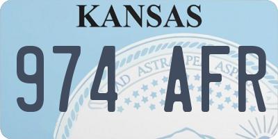 KS license plate 974AFR