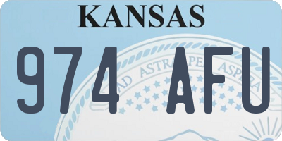 KS license plate 974AFU