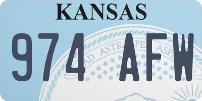 KS license plate 974AFW