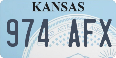 KS license plate 974AFX