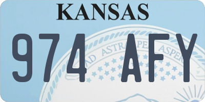 KS license plate 974AFY