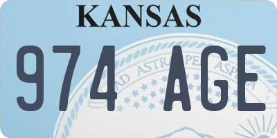 KS license plate 974AGE
