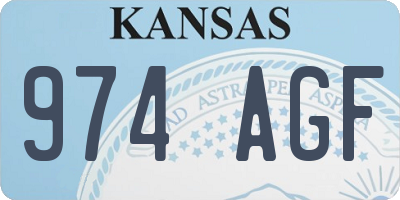 KS license plate 974AGF