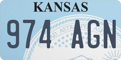 KS license plate 974AGN