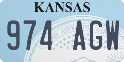 KS license plate 974AGW
