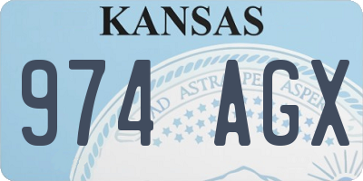 KS license plate 974AGX